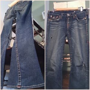 TWISTED Seam Distressed JOEY True Religion Flare medium blue